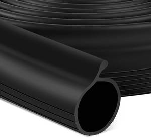 lot 21476 image: 8.2FT Garage Door Bottom Seal Rubber 0.19in P Bulb for Single Channel Black