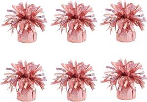 lot 21486 image: Glitter Rose Gold Balloon Weights, 6 Pack, 0.3lb