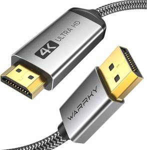 lot 21488 image: Warrky 4K DisplayPort to HDMI Cable,6FT, Uni-Directional, DP to HDMI Cord