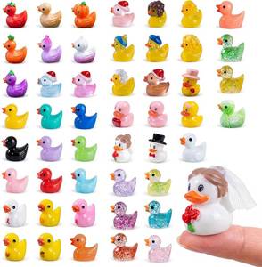 lot 21489 image: Zerobe 50 Pcs Mini Resin Ducks - Assorted Duck Figurines for Fairy Garden