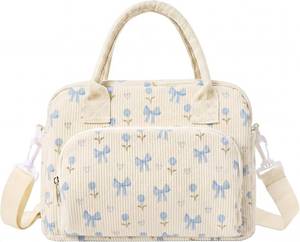 lot 21304 image: Dansydaisy Corduroy Insulated Lunch Bag for Women, Reusable Tote