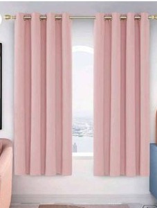 lot 19715 image: Deconovo Thermal Insulated Blackout Curtain, Coral Pink