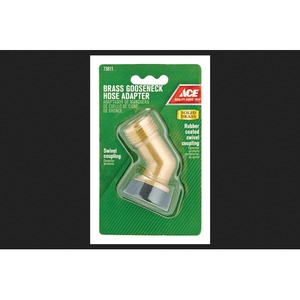 lot 19734 image: Ace Brass Gooseneck Hose Adapter Male Threaded GT1289A, 2 Pack