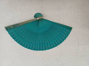 lot 19737 image: Teal Folding Fan, 12 Pack