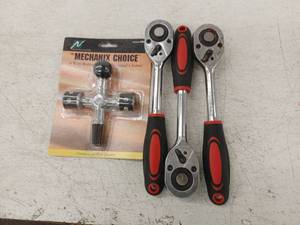 lot 19791 image: Mechanix Choice & 3-Pack Ratchet Wrench Set w T-Handle