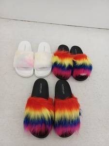 lot 19838 image: Portand Fur Slide Slippers Assorted Bundle, 3 Pair