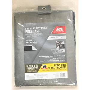 lot 19855 image: ACE 6 ft x 8 ft Reversible Poly Tarp Silver, 2 Pack