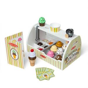 lot 19859 image: Melissa & Doug Wooden Scoop and Serve Ice Cream Counter - 28 Pc
