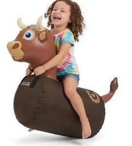 lot 19868 image: Waddle Hip Hopper Inflatable Bouncing Animal Brown Bull