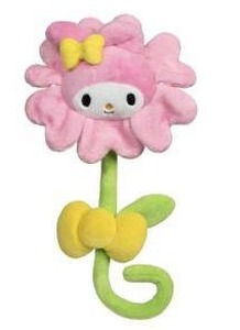 lot 19892 image: Jazwares Hello Kitty My Melody 14in Plush Flower w Bendable Stem