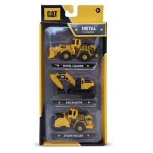 lot 19903 image: CAT Metal 3-Pack Wheel Loader Excavator Steam Roller