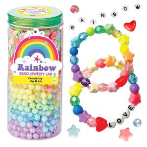 lot 19969 image: Creativity for Kids Rainbow Bead Jewelry Jar Craft Kit