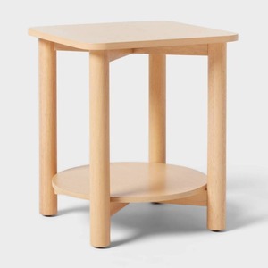 lot 129 image: Natural Wood Kids Nightstand - Pillowfort - Retail $125
