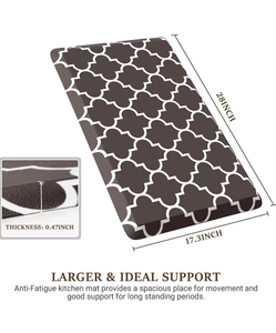 lot 133 image: Kitchen Mat Anti-Fatigue 17.3 x 28 Inch Moroccan Quatrefoil Pattern - Retail $19