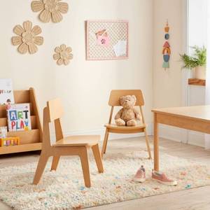 lot 141 image: 2pk Kids Wood Activity Chair Natural - Pillowfort - Retail $120