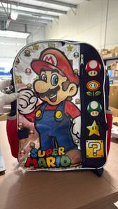 lot 143 image: Super Mario Backpack with Character Print and Game Icons - Retail $0