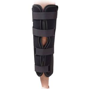 lot 144 image: 3-Panel Knee Immobilizer Full Leg Support Brace 21 Length Aluminum alloy Straight Knee Splint - for Knee Pre-and Postoperative & Injury or Surgery Recovery Applicable height 5��3--6��8(Update Size M ) - Retail $39
