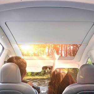 lot 176 image: OEDRO Fit 2020-2024 Tesla Model Y Retractable Sunshade Roof, Upgraded 3.0 Full Coverage Windshield Glass Roof Sun Shade, UV Protection & Heat Resistance Shade Compatible with 2020-2024 Tesla Model Y - Retail $200