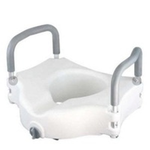 lot 188 image: Compass Health Toilet Seat Riser with Armrests - Retail $60