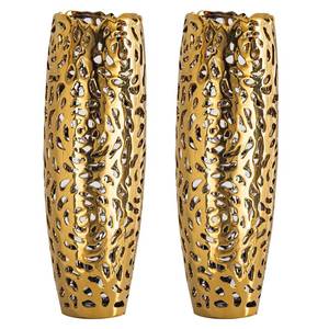 lot 210 image: NewSangXia Modern Gold Tall Floor Vase Set of 2, 16 inch Coral Openwork Decoration for Floor, Large Gold Vase for Living Room Dining Room Bedroom Balcony Indoor Office Decoration.(Set of 2) - Retail $89