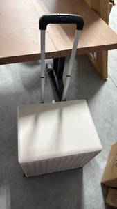 lot 212 image: White Rolling Luggage Suitcase with Telescoping Handle - Retail $0