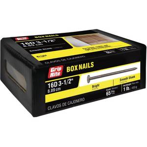 lot 218 image: 12 Boxes Prime Source 3-.50in. BrightSmooth Shank Box Nail 16BX1 - Retail $107
