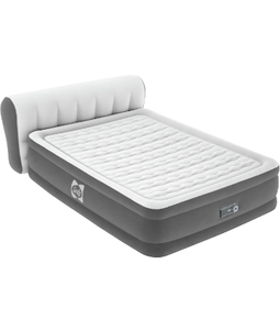 lot 233 image: Sealy Air Mattress Queen with Built-in Pump, Headboard, 18 in. Height, Wave Beam Design, 661 lb Capacity - Tritech Airbed with Carry Bag - Retail $149