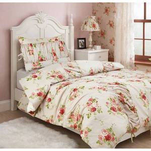 lot 263 image: Twin Ruched Comforter Set Pink Floral - Retail $50