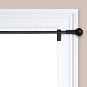 lot 278 image: 28-48 Twist and Shout Easy Install Curtain Rod Matte Black - Room Essentials No Drill Tension Rod, Renter Friendly