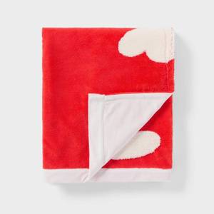 lot 294 image: Patisserie Heart Kids Chenille Throw Blanket Red - Pillowfort - Retail $25