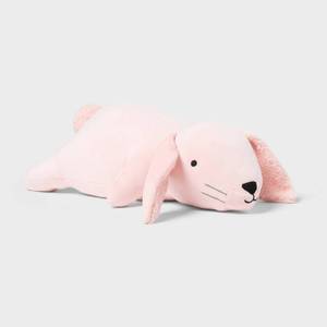 lot 296 image: Bunny Weighted Plush Kids Throw Pillow Pink - Pillowfort - Retail $25