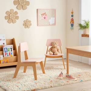 lot 320 image: 2pk Kids Wood Activity Chair Pink - Pillowfort - Retail $120