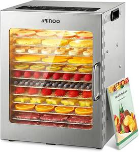 lot 271468 image: Retails for $140 Food Dehydrator Machine with 12 Stainless Steel Trays, 48H Timer  85 -195 F Temp Control, 800W Powerful, Food Dryer for Jerky, Dog Treat, Herbs, Fruit, for Commercial and Home Use