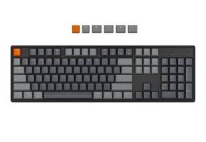 lot 544 image: Keychron K10 Full Size Wireless Gaming Mechanical Keyboard, 104 Keys RGB LED Backlight N-Key Rollover with Gateron G Pro Red Switch, BluetoothUSB-C Wired Aluminum Frame Keyboard for MacWindows - Retail $104