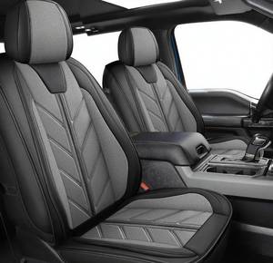 lot 545 image: YOVEMEY Car Seat Covers for 2009-2026 Ford F150 SuperCrew & 2017-2026 F250 F350 F450 Super Duty, Custom-Fit Faux Leather Truck Seat Cushions, Airbag Compatible, Non-Slip - Retail $109