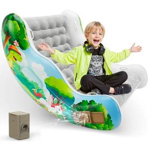lot 548 image: Sensory Chair for Kids, Inflatable Rocking Chair for Kids with Autism & ADHD, Air Cloud Rocker for Toddler as 3 4 5 6 7 8 Year Old Boy Girl Gifts, Autism Sensory Products Training Body Coordination - Retail $65