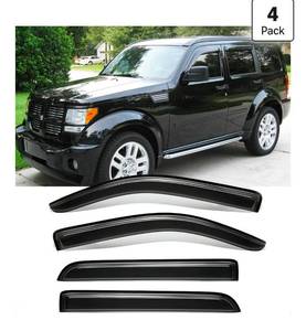 lot 561 image: Window Visors Rain Guards for 2007-2012 Dodge Nitro 943074pcs Outside Mount Tape-on Shatterproof Dark Smoke Window Deflector Shades for 07 08 09 10 11 12 Nitro car Accessories - Retail $42