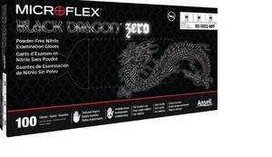 lot 569 image: Microflex� Black Dragon� Zero BD-100N Black Nitrile Exam Gloves, 1000Case.    1,000 Count Total, 10 Boxes of 100  - Retail $160