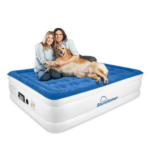 lot 596 image: SoundAsleep Dream Series Air Mattress with ComfortCoil Technology & Internal High Capacity Pump - Queen