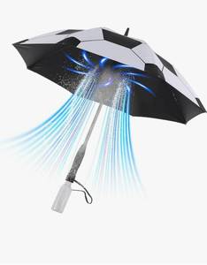lot 603 image: Rechargeable Umbrella with Fan 3-in-1 Handheld Cooling System, Build in Mist Spray, UV Protection, Full Body Coverage for Beach, Golf, Festivals, and Outdoor Activities - Retail $60