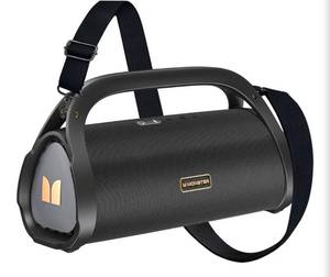 lot 621 image: Monster Adventurer Max Portable Bluetooth Speaker, IPX7 Waterproof Wireless Speaker with Double Subwoofer Rich Bass, 100W Stereo Loud Sound with 24H Playtime for Outdoor, Beach, Gold - Retail $0