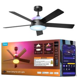 Govee Ceiling Fans with Lights and Remote, RGBIC Smart 52'' flush mount - Retail: $190