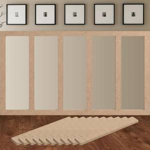 lot 660 image: Birdeco Pre-Cut Wall Molding Kit Raw MDF Board and Batten 10 Pack - Retail $75