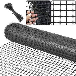 lot 684 image: Plastic Garden Fence Animal Barrier,3.28 x 66 FT Heavy Duty Hard Plastic Mesh Fencing,Reusable Safety Temporary Fence Roll with Zip Ties,Snow Fence for Pool Deer Rabbit Chicken Dog Poultry-Black - Retail $55