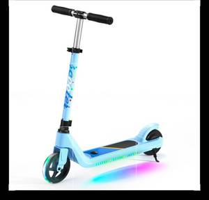 lot 704 image: LINGTENG Childrens Electric Scooter is Suitable for Children Aged 6-9, Electric Scooter for Kids, 4 Height Adjustable Scooter with Cool Rainbow Lights, 2 Adjustable Speeds, Ideal Gift for Kids - Retail $0