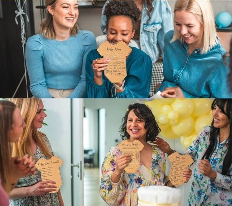 lot 27499 image: Funny Baby Shower Games Gender Neutral - Baby Shower Bingo Game For Girl Boy, wish Cards Decorations(20pcs) - Retail $6