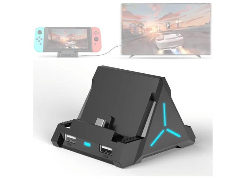 lot 72687 image: Dock Fits Nintendo Switch Dock, Portable 4K HDMI TV Dock Docking Station for Switch OLED with Type-C and USB Port - Retail $13