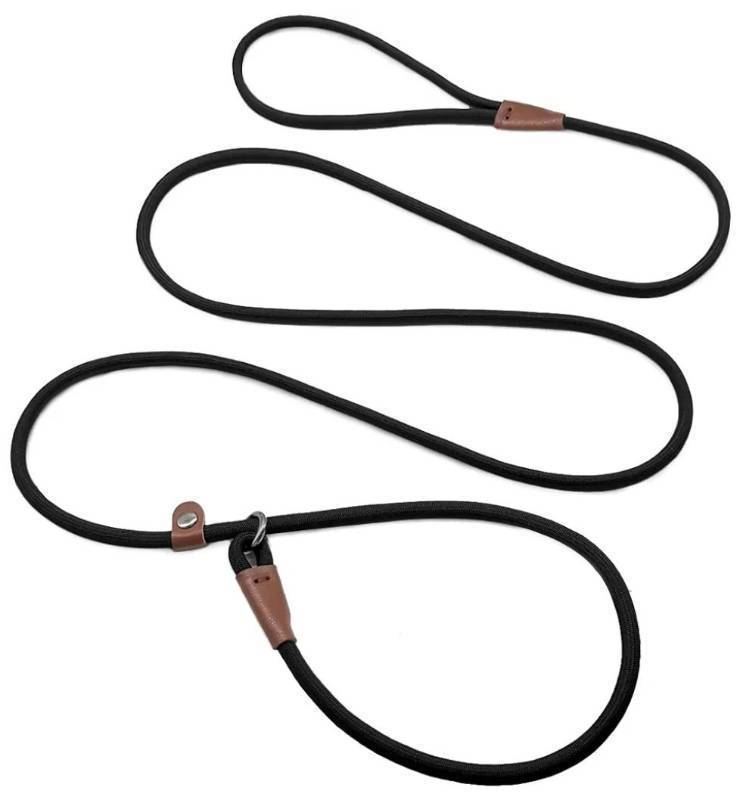 lot 17436 image: MayPaw Slip Lead Control Leash for Dogs No Pull, 13 Colors Classic Dog Lead 7 FT Pet Slip Leash, 14 Rope Leashes for Small Medium Animals (7ft14, Black) - Retail $8
