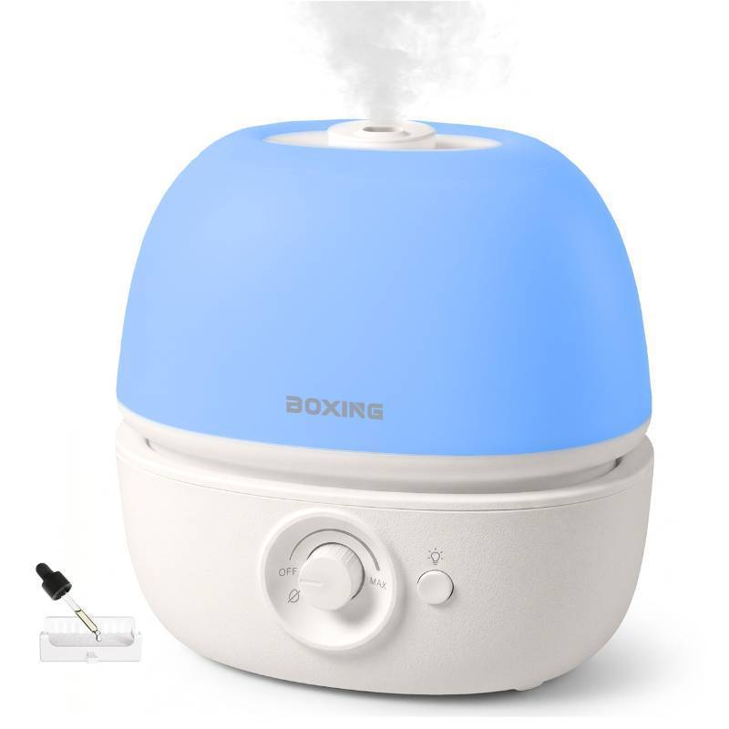 lot 63890 image: 3L Top Fill Humidifiers for Bedroom Baby, 20dB Quiet Air Humidifier for Large Room & Indoor Plants with Optional Night Light, Cool Mist Diffuser for Home, Essential Oil Tray, BPA-Free,White,30H - Retail $34