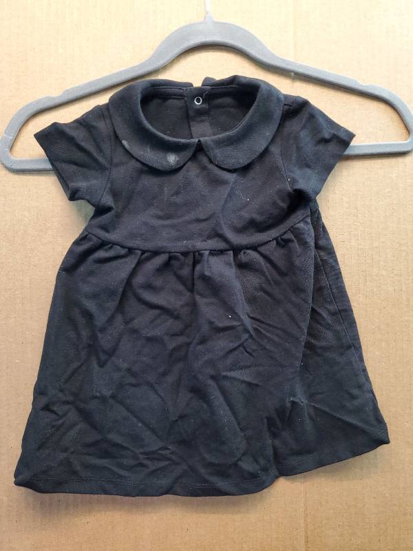 lot 27675 image: Baby Girl Black Peter Pan Collar Dress 80cm  - Retail $8